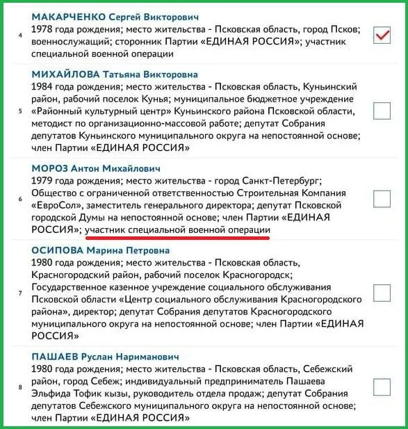 В документах на праймериз «Единой России» Мороз заявил, что является участником «специальной военной операции». Ранее похожим способом льготы для участников СВО использовали и другие претенденты на места в списках.